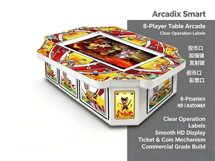 Flat‑Screen HD Fish‑Hunting Redemption Arcade Machine